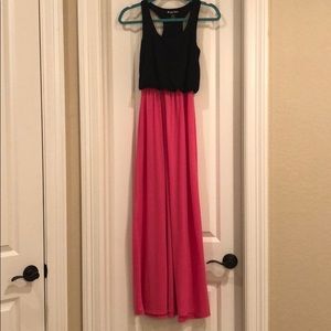 Maxi black and pink dress